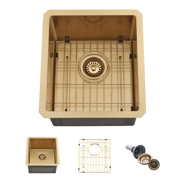 Gold Bar Sink, 13 x 15 Inch Small Undermount Sink