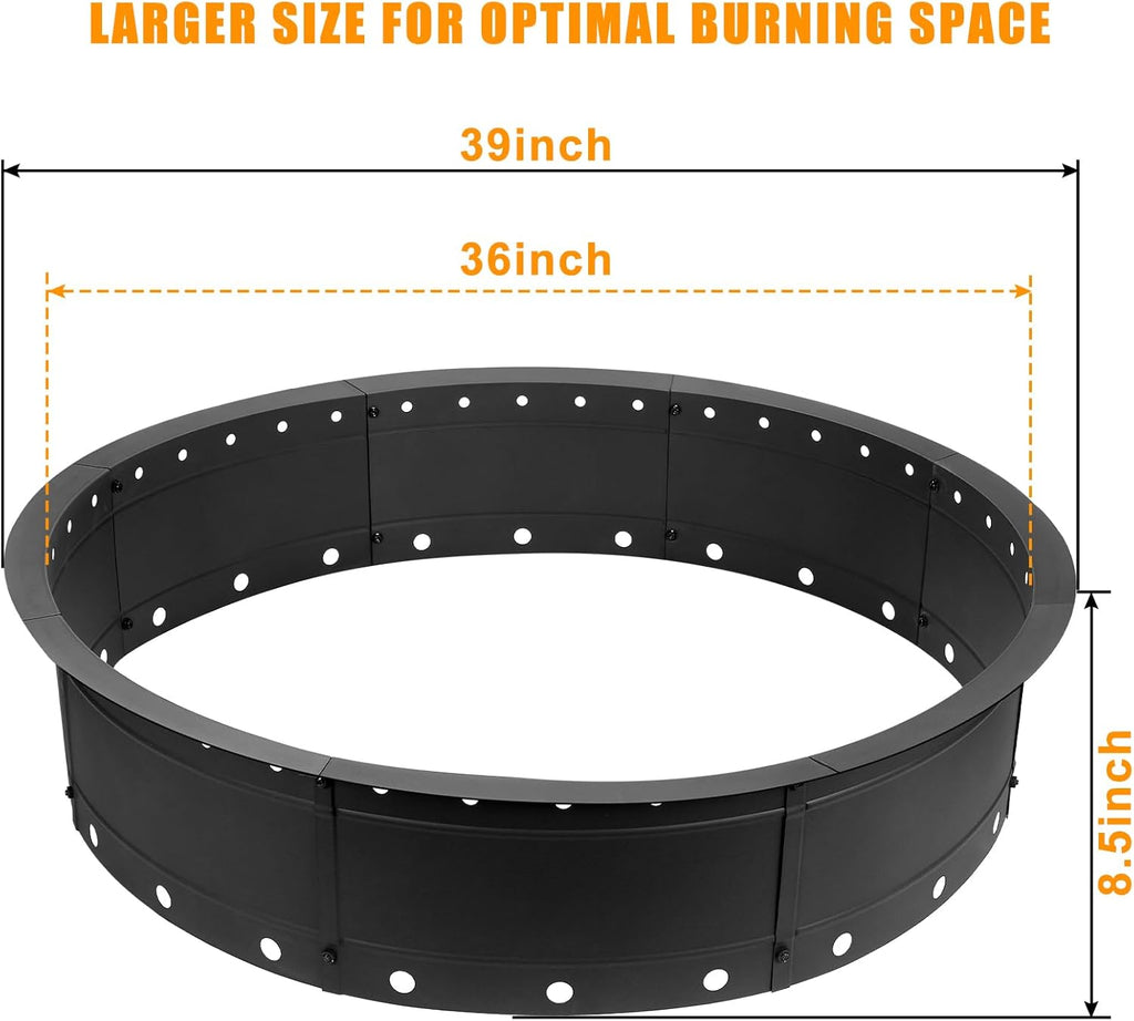 36 Inch Fire Pit Ring, Large Outdoor Campfire Pit