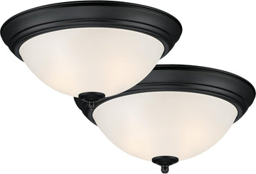 Flush Mount Ceiling Light, 2-Pack, 13 Inch Frosted Glass Lighting Fixture , and Hallway, LED Bulbs Not Included