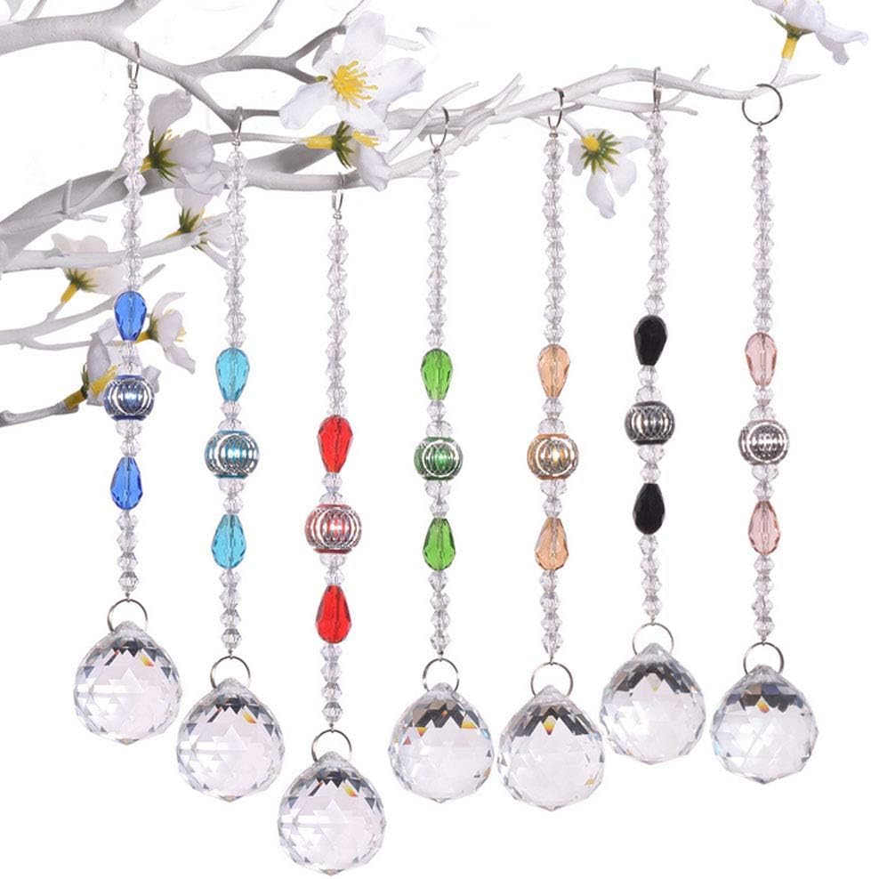 12 Pcs Crystal Ball Prism Suncatcher 30mm Rainbow Pendants Maker - Clear Glass Crystal Ball Prism