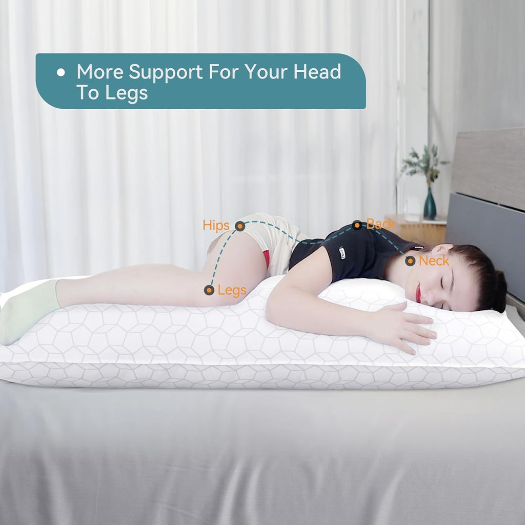 Full Body Pillow for Side Sleeper, Soft Long Bed Pillow for Adults