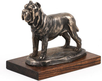 Mastino Neapolitano Dog Statue - Unique Edition ArtDog Collection - Handmade Wooden Base Cold Cast Bronze Figurine