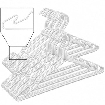 White Metal Hangers, Heavy Duty Clothes Hangers with Non-Slip Grooves, Slim Space Saving Coat Hangers - 40 Pack White