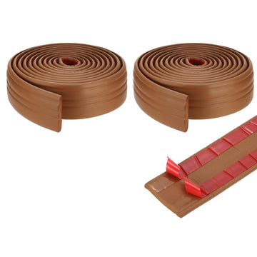 Flexible Baseboard Molding Trim Brown 3.15"(W) x33ft(L) NBR | Peel and Stick Rubber Wall Base Molding