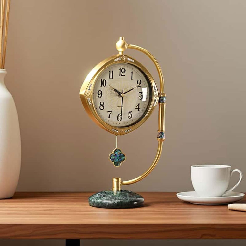 Quartz Movement Brass Mantel Clock with Long Power Reserve