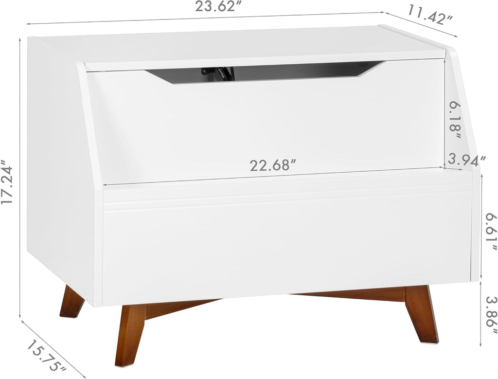 Kids Toy Box, Toy Chest with Bookshelf, Kids Storage Organizer Bench | Wooden Toy Trunk With Lit, Gently Tapered
