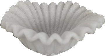 Small Decorative Bowl decor, Scalloped Pedestal Bowls for Modern Home Decor,Ruffle Decor,Stylish Key Bowl for Entry