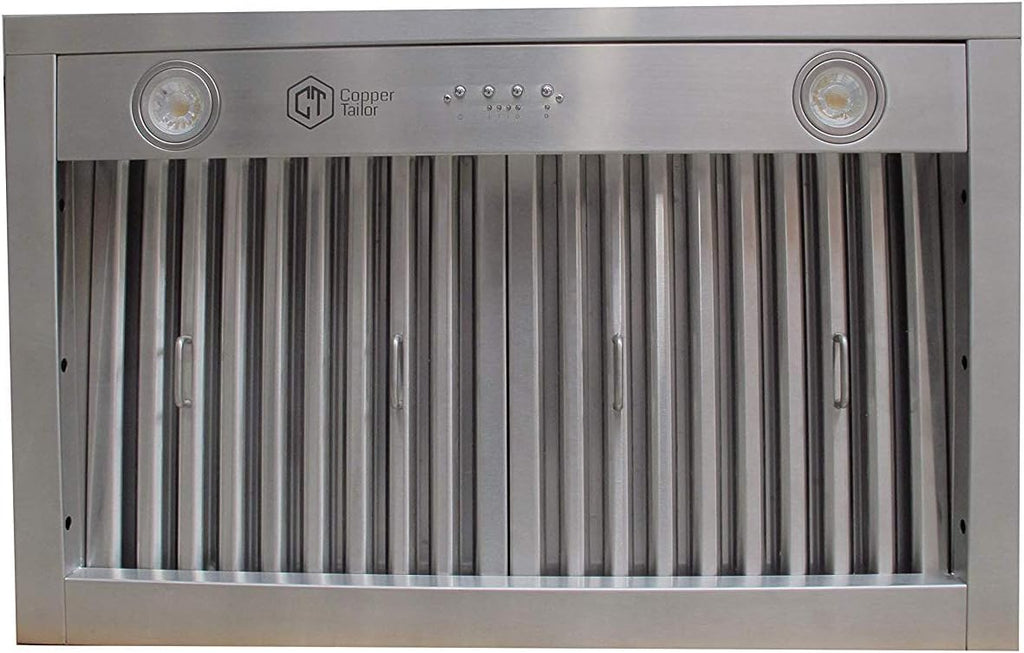 Stainless Steel Wall Mount Range Hood 4 Speed LED Lights