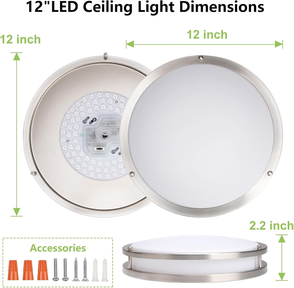 Flush Mount Ceiling Light - 2 Pack 36W 3000K/3500K/4000K/5000K/6000K Dimmable Led Ceiling Light Fixture Hallway