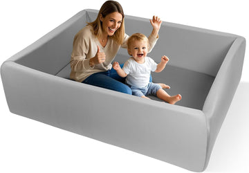 Large Size Soft Foam Ball Pit 47 x 35 x 14 Inch Rectangular, 2.7 Inch Wall Thickness Small Indoor and Outdoor