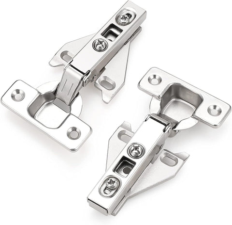 Soft Opening Kitchen Cabinet Hinges 2 Pairs (4 Pieces), Brushed Satin Nickel Face Frame Mounting Concealed Hinges
