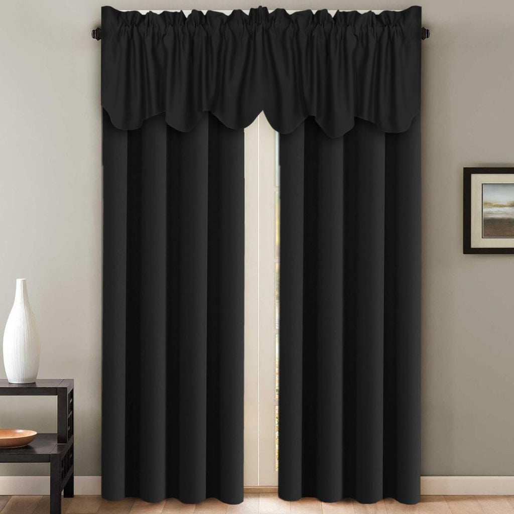 2 Panels Blackout Curtain Valances for Kitchen Windows/Living Room/Bathroom Privacy Protection Rod Pocket Decoration