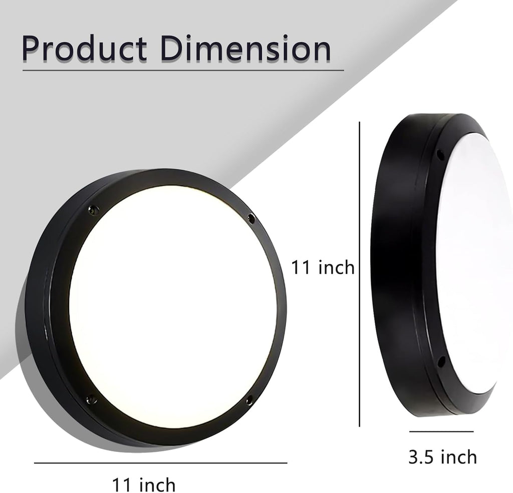 Flush Mount Ceiling Light, Die-Cast Aluminium Fully Sealed Moisture Resistant Light