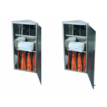 Supply Infinity Corner Medicine Cabinet with Mirror - Triple Shelf Storage Cabinet - Modern Wall Mount Medicine
