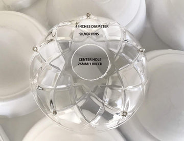 10 Pieces -5 Side Holes, 4-Inches Asfour Chandelier Crystal 30% Lead Crystal Bobeche Lamp Chandelier Parts Cups