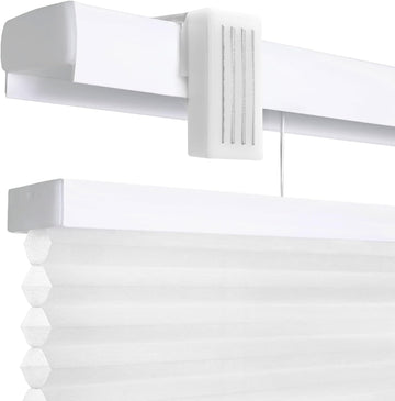 Strong Hold Magnetic Door Mini Blinds, White, 25 x 42 in