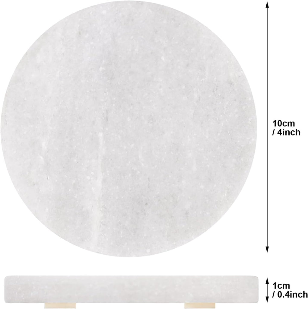 White Marble Coasters with Bling Particles - Set of 4