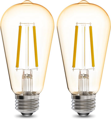 Energetic 2 Pack 2200K Dusk to Dawn Outdoor Sensor ST19 LED Light Bulb
