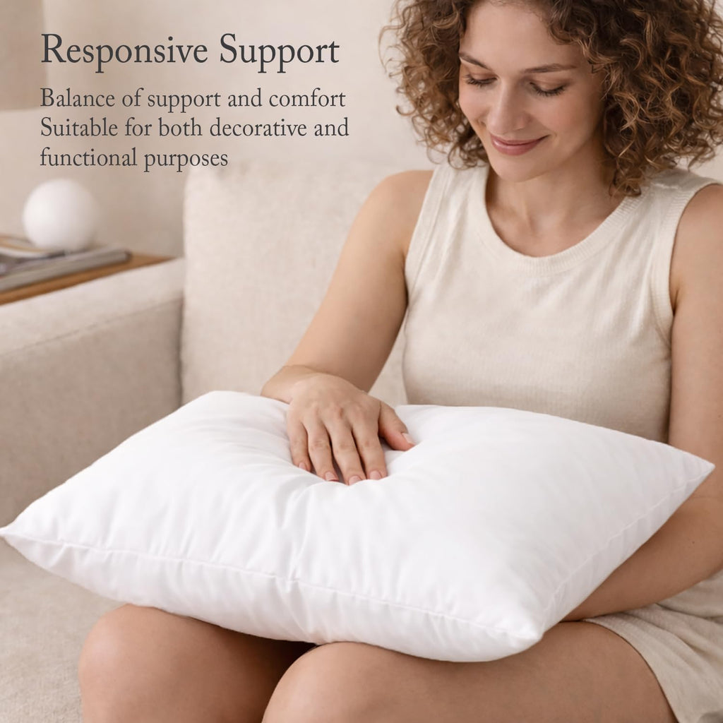18x18 Pillow Inserts, Feather Down Filled for Support - Set of 2