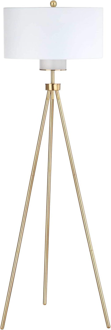 SAFAVIEH Lighting Collection - Enrica Brass Gold Tripod Leg 66-Inch Floor Lamp