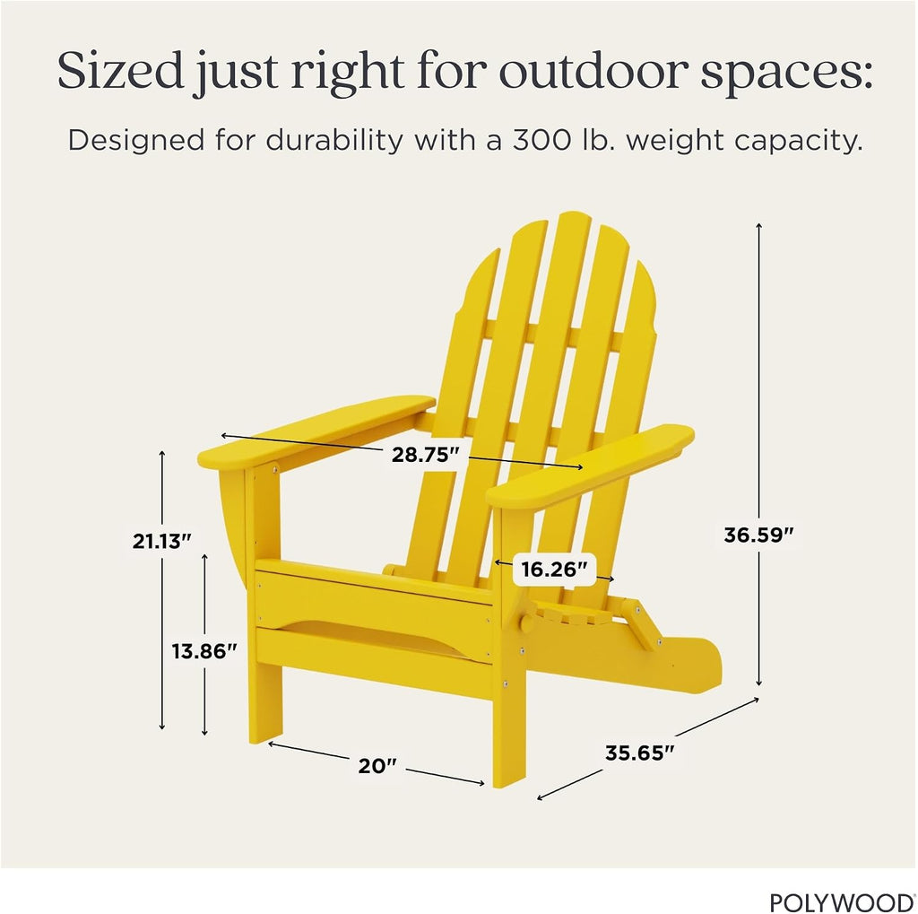 AD5030LE Classic Folding Adirondack Chair, Lemon