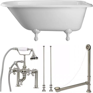 Heritage 54 Inch Cast Iron Classic Clawfoot Tub Package