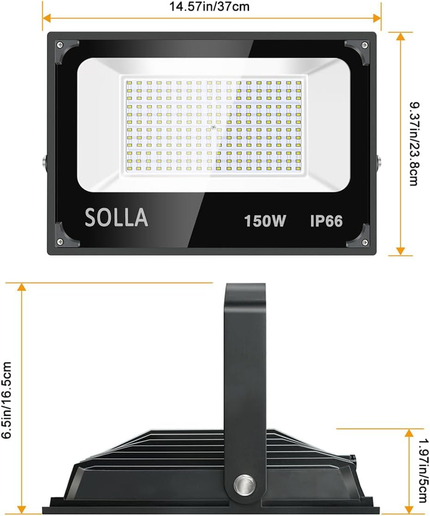 2 Pack 150W Led Flood Lights, 15000lm 6000K Daylight White Exterior Flood Lighting, Outdoor Indoor Lights Fixture
