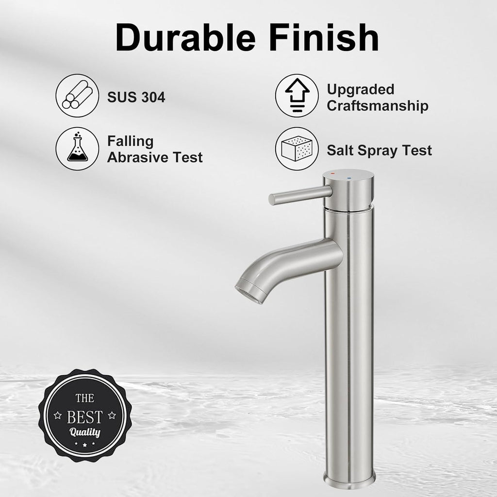 Vessel Sink Faucet Chrome Modern Tall Bathroom Faucets Single Handle One Hole Rv Vanity Lavatory Bathroom Sink Faucet