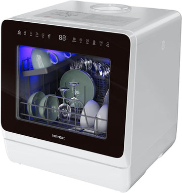 Countertop Dishwasher, 7 Washing Programs Portable Mini Dishwasher with 5-Liter Built-in Water Tank 