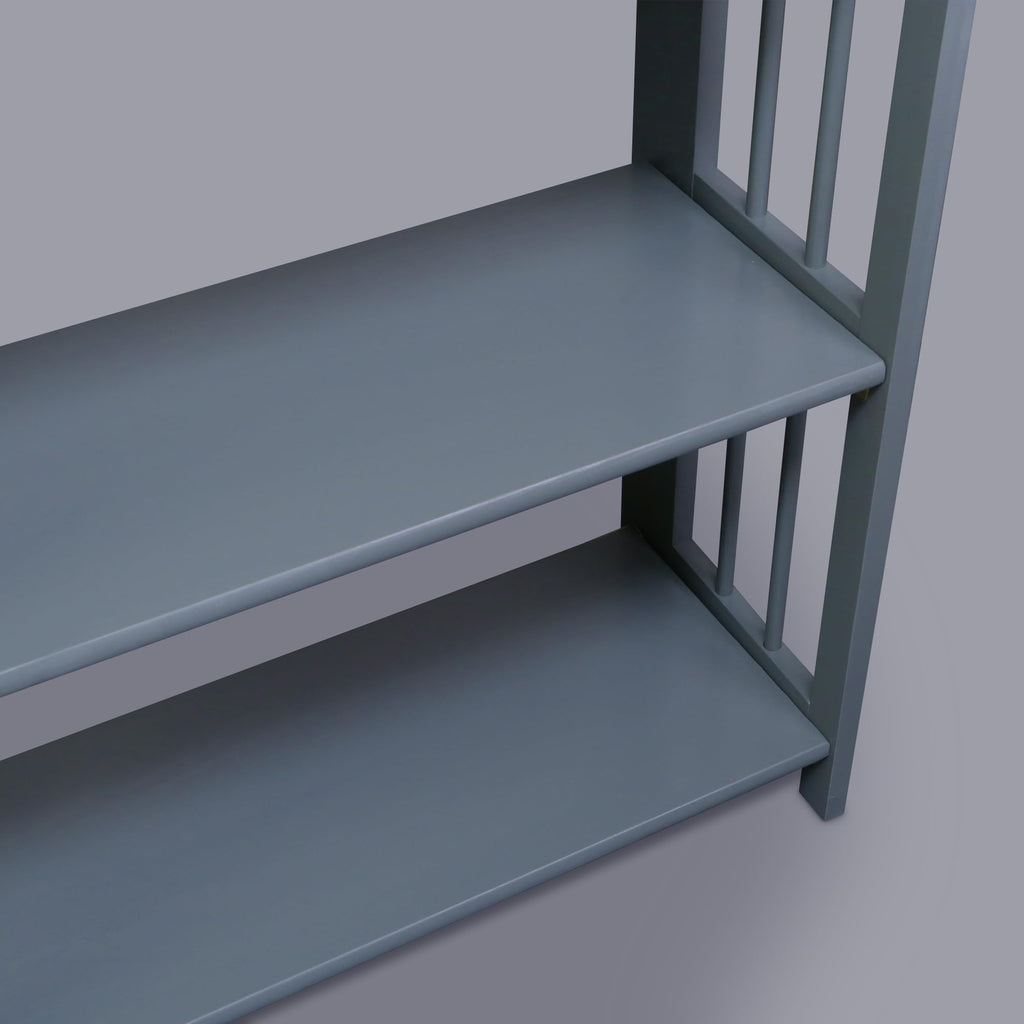 3-Shelf Folding Stackable Bookcase (27.5" Wide)-Slate Gray