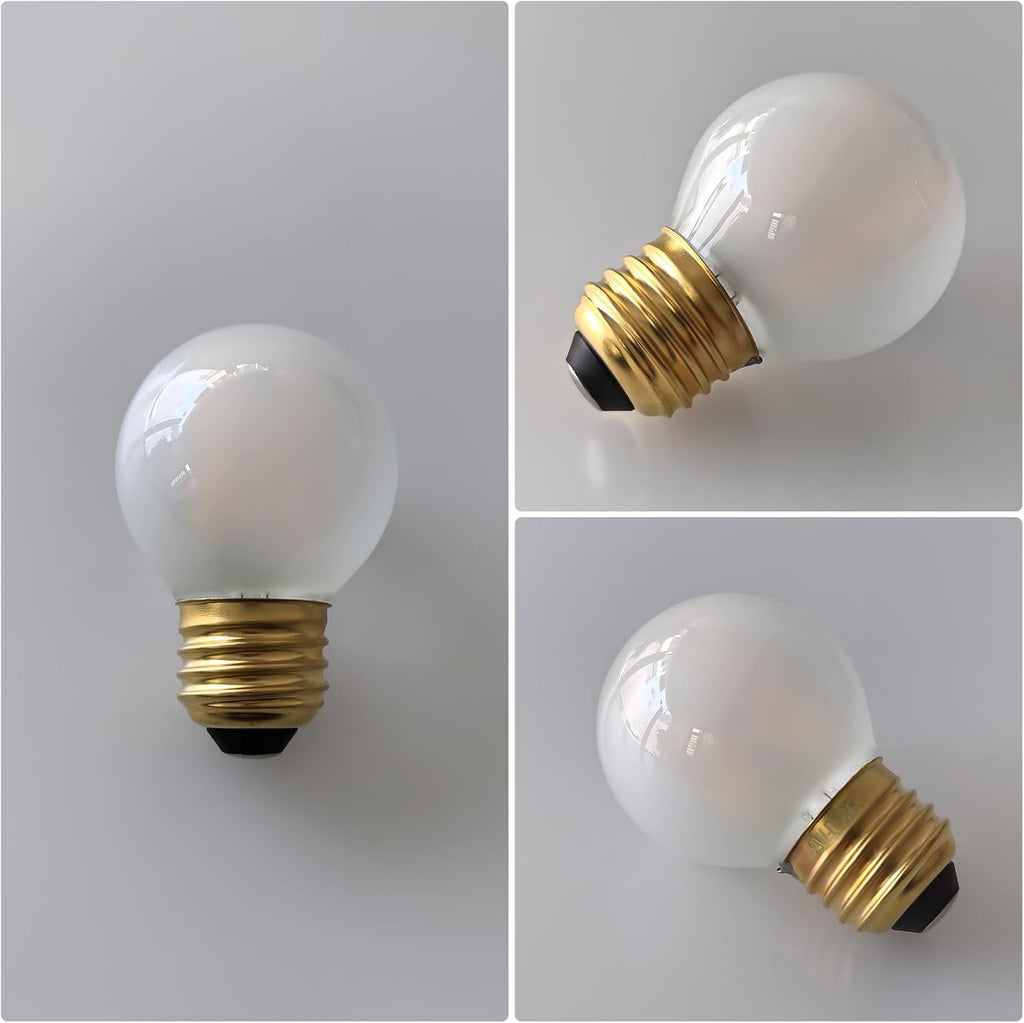 G16.5 E26 Dimmable LED Filament Globe Bulb, 2W/25W Equivalent 2700K Warm White Frosted Glass, Ideal for Decorative - Set of 6