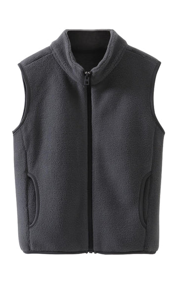 Boys' Polar Fleece Vest Jacket Full-Zip Warm Sleeveless Lightweight Outwear