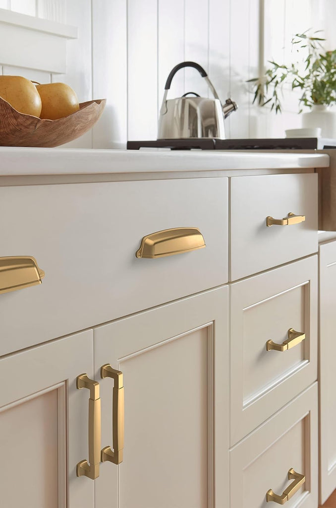 | Cabinet Cup Pull | Champagne Bronze | 5-1/16 inch (128 mm) Center-to-Center | Stature | 1 Pack | Drawer Pull |