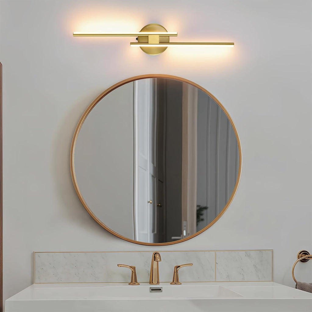 Battery Operated Wall Sconce Set of 2,Gold 23.6" 3000K-6500K LED Dimmable Wall Sconces with Remote Control,Wireless