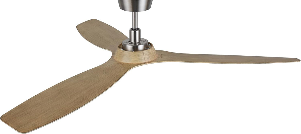 Moto Brushed Nickel and Teak 52-inch Ceiling Fan