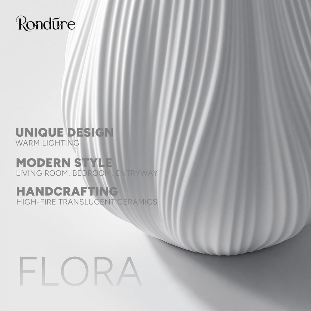 12.5" Modern Ceramic Table Lamp, Fully Dimmable Modern Bedside Lamps and Nightstand, White Translucent Ceramic Shade
