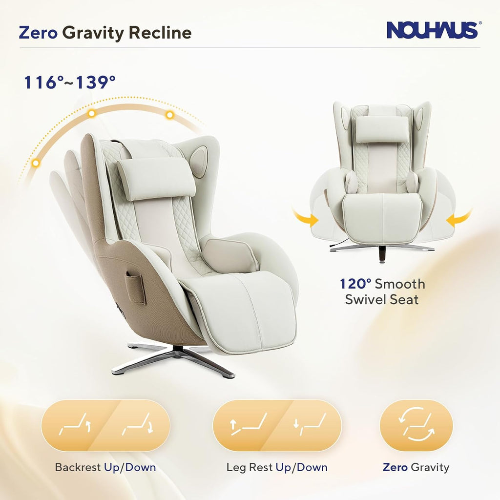 Aurora Massage Chair Full Body with Airbags, Heating, Zero Gravity | Auto Modes, Bluetooth Speaker, Genuine Leather
