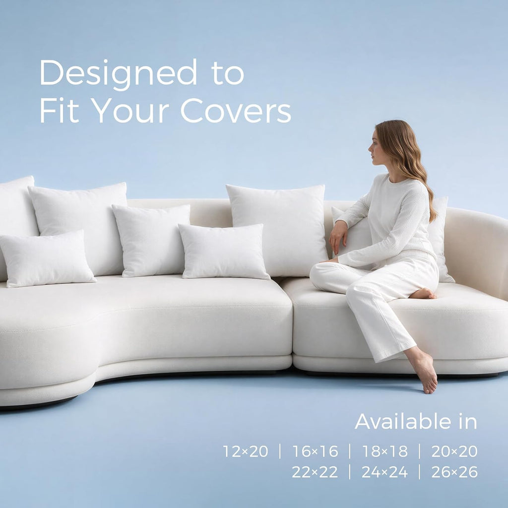 Throw Pillow Inserts Decorative Throw Pillows 12x20 Inch 2 Pack - Set of 2