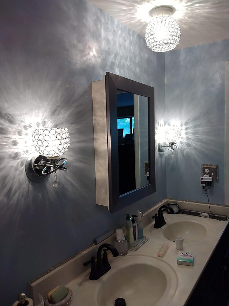 Crystal Wall Sconces Set of Two, Modern Wall Light Sconces Wall Lighting with Hanging Crystal Ball, Wall Mount Lamp