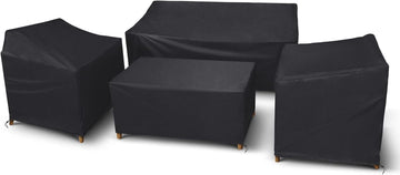 Patio Furniture Cover 4 Piece Set, Black, Regular - Set of 2