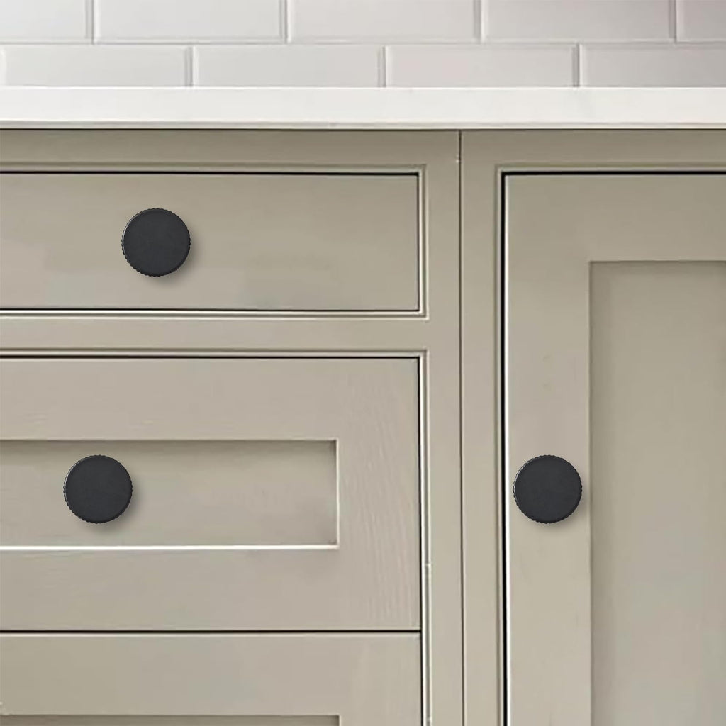 Large Knob 10-Pack,Matte Black Large Knob Cabinet Pulls, Kitchen Drawer Handles, for Dresser cabinets, cabinets, Door