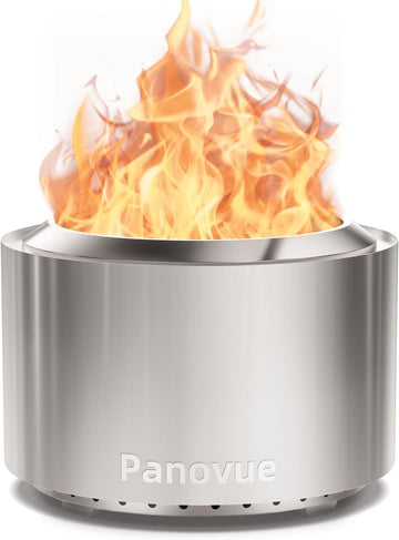 22 Inch Smokeless Fire Pit, Stainless Steel Wood Burning Outdoor Firepit for Outside Patio, Backyard