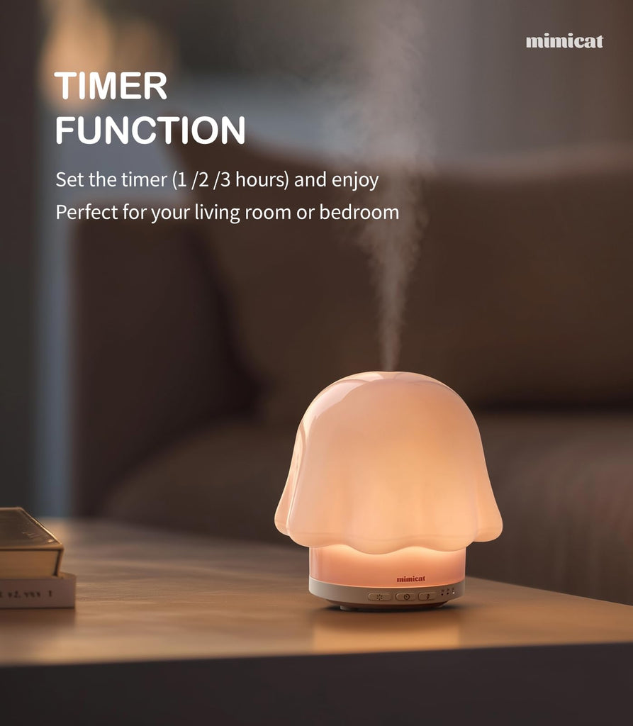 Essential Oil Diffuser Glass: Timer 120ml Ultrasonic Cool Mist Aromatherapy Diffusers Office with Soft Night Light