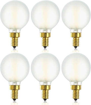 E12 LED Bulb Dimmable 4W G16.5 Frosted Candelabra Bulb Warm White 2700K