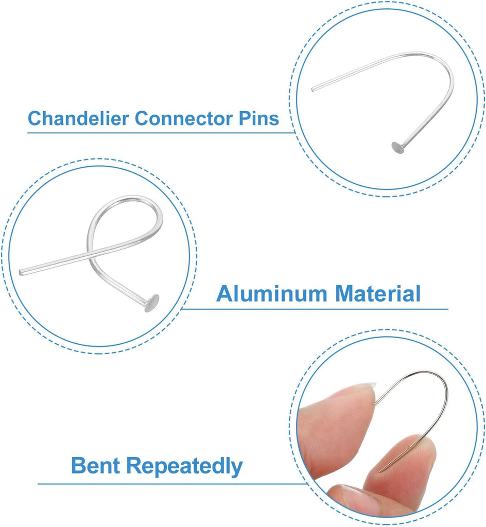 Chandelier Connector Clip Pins, 100 Pack 2.5mm OD x 50mm L Chandelier Replacement Prism Copper Pins for Fastening