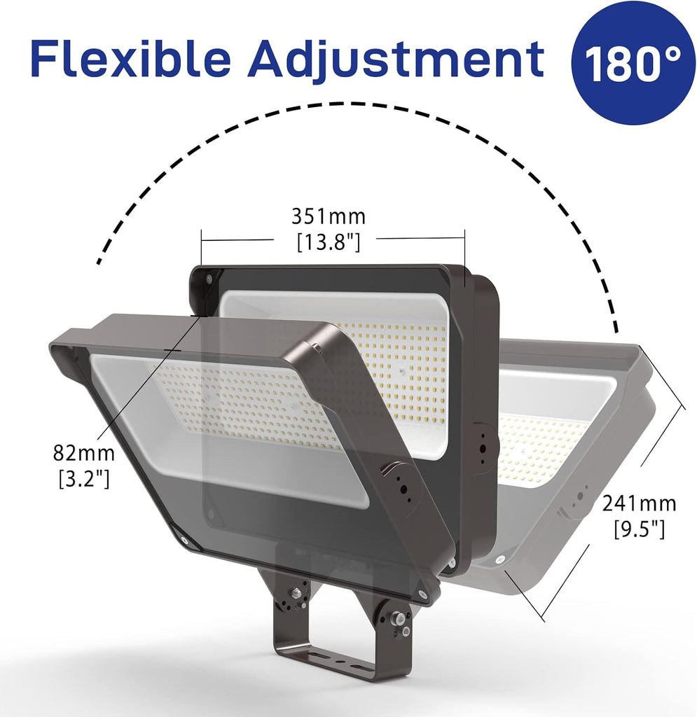 LED Flood Light 150W 2 Pack 18000LM 5000K Daylight IP65 Waterproof Outdoor Floodlights UL Certified for