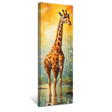 Giraffe Canvas Wall Art Colorful Giraffe Picture Wall Decor Forest Wild Animals Poster Prints Modern Painting Home