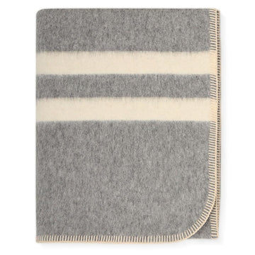 Thick Alpaca Wool Throw Blanket 72" x 53", Heavyweight Striped Throw for Sofa, Bed or Travel, Soft and Warm, Woven in