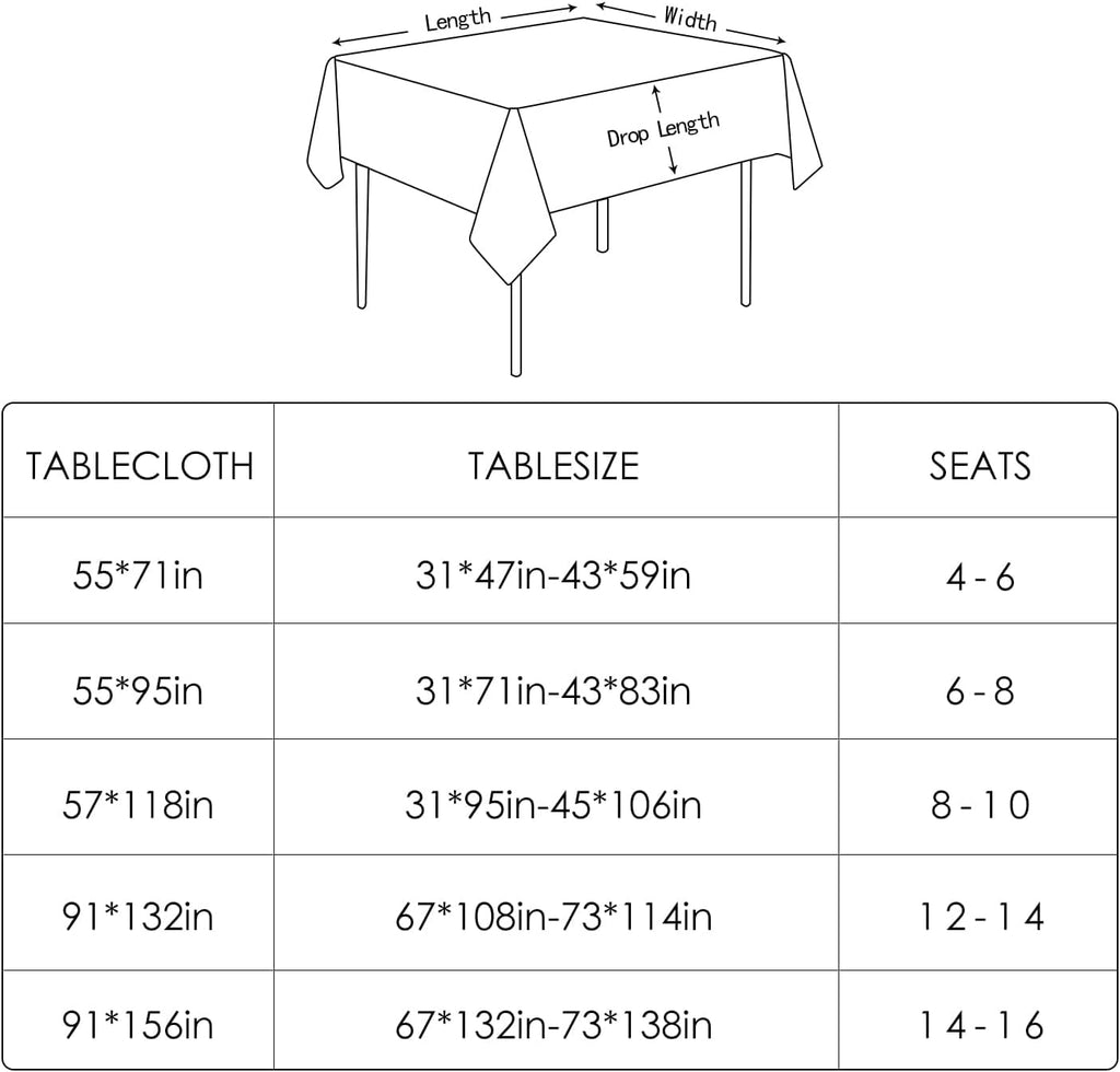 Rectangle Tablecloth Jacquard Style Water Resistant Table Cover for Dining Kitchen Cafe Parties and 