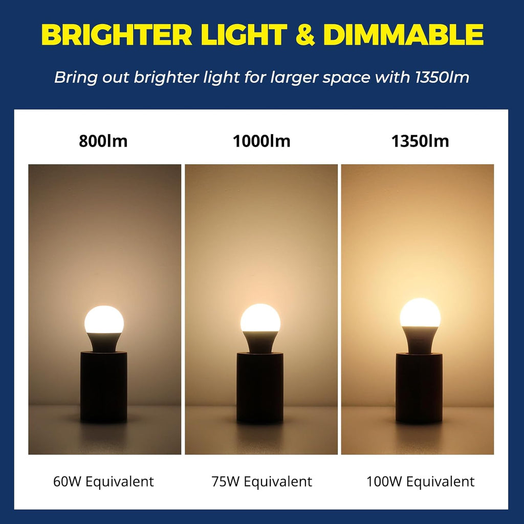 Smart Light Bulbs 100W Equivalent, Works with Alexa/Google Home/SmartLife, 1350LM 11W RGBCW Color Changing LED Light (2PCS)